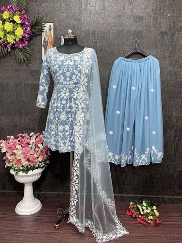 DESIGNER WEDDING SALWAR KAMEEZ PARTY WEAR PAKISTANI NEW INDIAN DRESS BOLLYWOOD - Picture 2 of 13