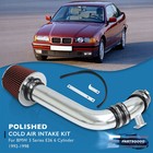 For 92-98 BMW E36 325i 328i M3 2.5L 2.8L Cold Air Intake Induction System Chrome