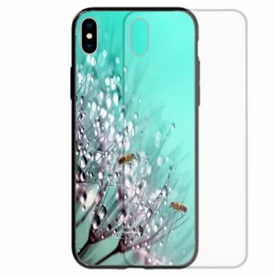 For Samsung Galaxy Phone Series Glass Back Case - Bees on Dandelion Droplet GC05