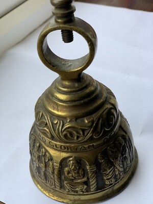  Antike Messing Glocke verziert Gloriam dei Personna Grata wunderschön