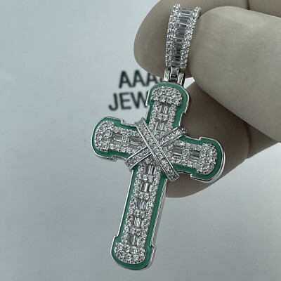 925 Solid Sterling Silver Cubic Zirconia Cross Pendant | eBay
