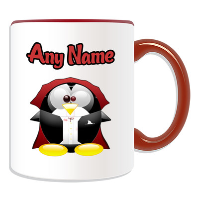 Personalisierte Geschenk Dracula Pinguin Tasse Spardose Tasse Filmheld Vampir Film Name
