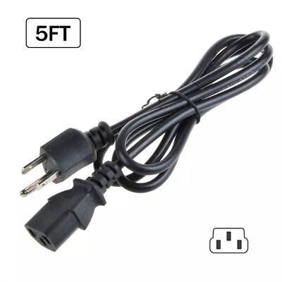 5ft AC Power Cord Cable For MUSYSIC MU-15BT2 2000W 15'' Power DJPA Speaker System