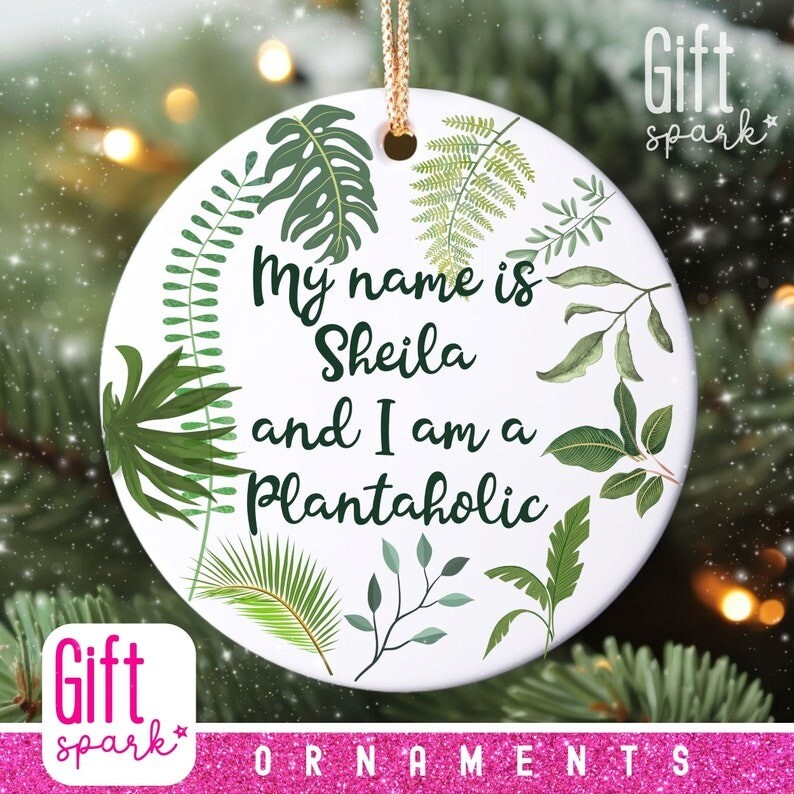 Plant Lovers Keepsake Custom Ornament Personalized Gift Personalized Ceramic ...