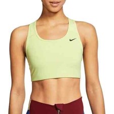 NIKE Women Swoosh Bra Classic Style Light Green Blk BV3630 367 - XS NWT