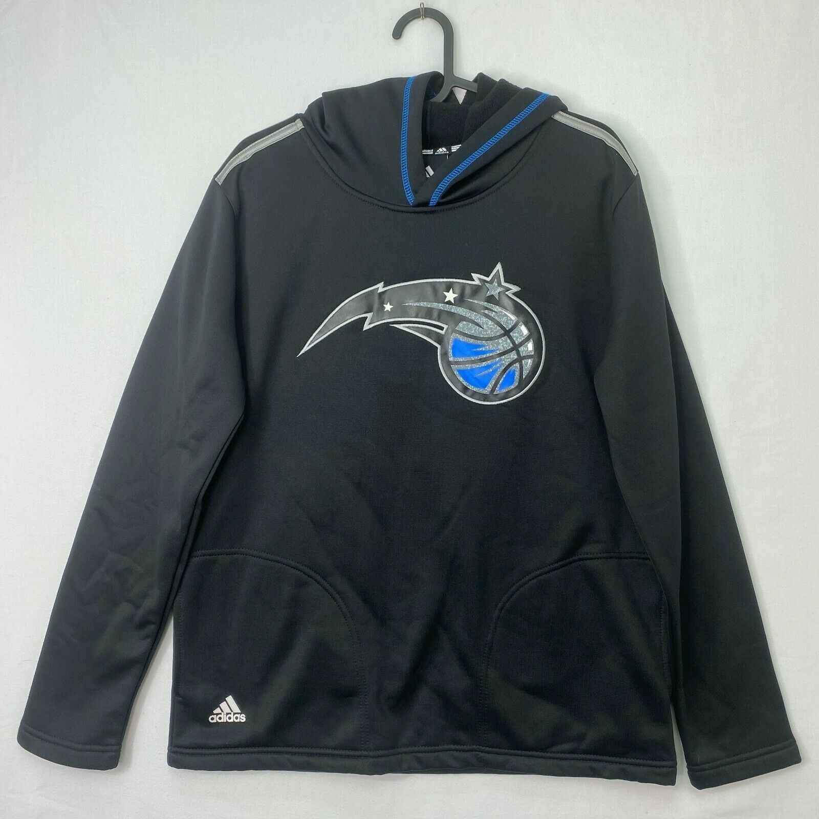 adidas Youth Size Large 14 16 Pullover Sweatshirt Black Orlando Magic Basketball