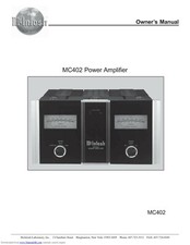 Owner's Manual For McIntosh MC 402