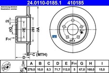 2x Bremsscheibe Ate 24-0110-0185-1 2 Bremsscheiben für Mercedes-Benz 2x Bremsscheibe Ate 24-0110-0185-1 2 Bremsscheiben für Mercedes-Benz