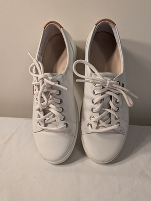 Women's Size 8 Ecco Te Fashion White Sneakers. New Without Box