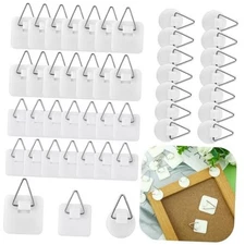  Pcs Adhesive Picture Hanger Foamboard Picture Hanging Hooks 45 Round, Square