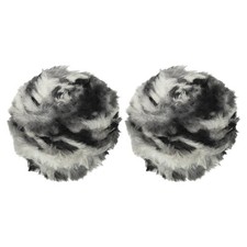 35yds Faux Fur Yarn, 2 Skeins 50g 0.7"OD Fuzzy Yarn, Dark Cloud Color