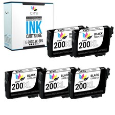5PK Black T200XL Replacement Ink for Epson 200XL 200 XL XP300 XP310 XP400 WF2520