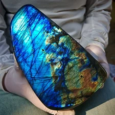 4.95LB Natural Labrador moonstone quartz free form mineral specimen  2250g