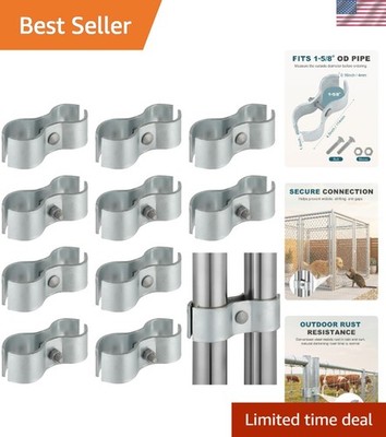 Versatile 1-5/8'' Galvanized Chain Link Fence Clamps - Ideal for Kennels & Coops