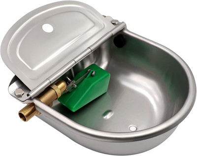 Automatic Dog Water Bowl with Brass Float Valve and Drain Hole, 304 Stainless St