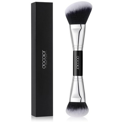 docolor Dual-Ended Foundation & Contour Brush - 2-in-1 100% Vegan Face Makeup Br
