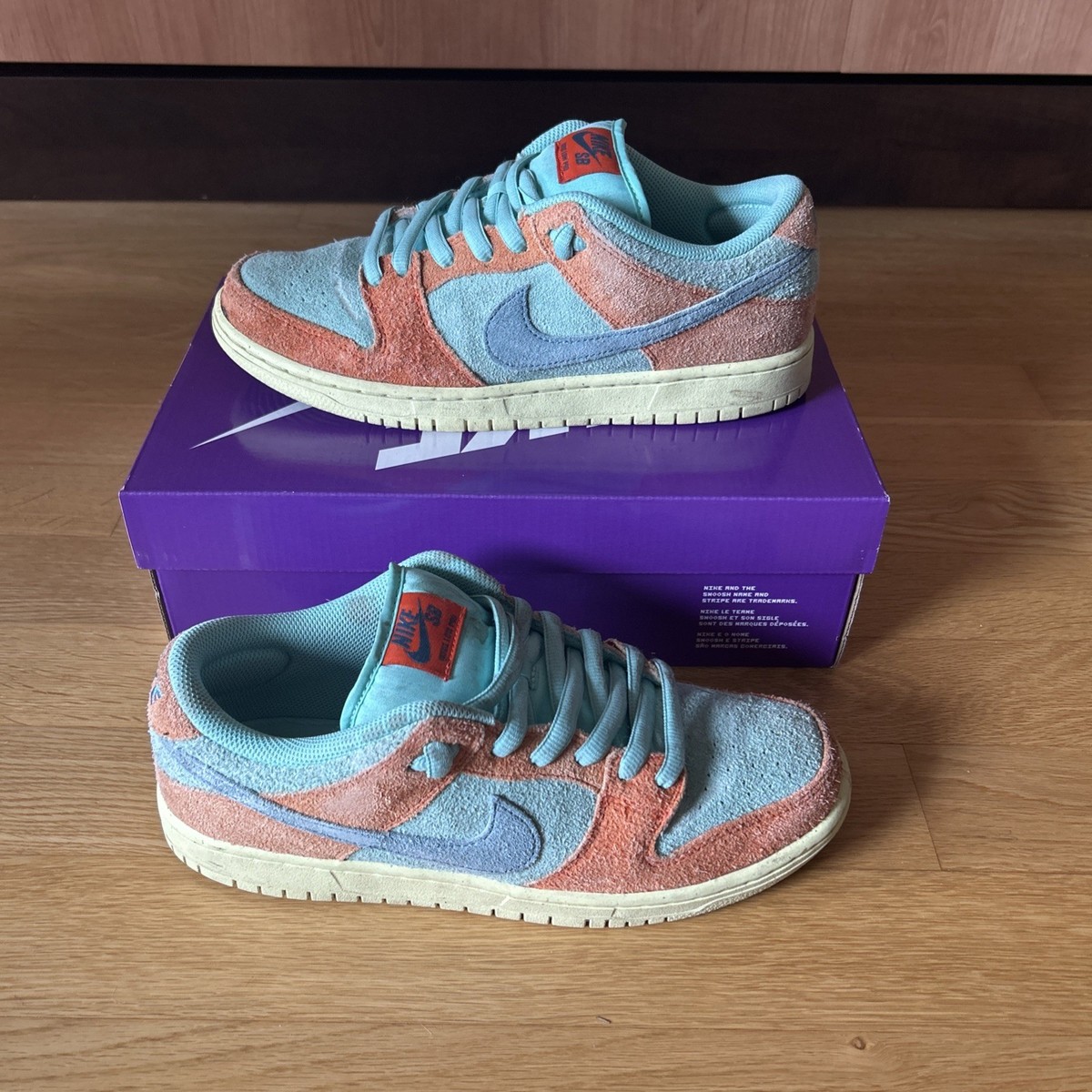 Nike SB Dunk Low Pro PRM Men's Size Orange Emerald Rise