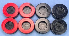 Vintage Set of 8 DIMCO Shuffleboard No. 10 Free Glide Disc Red and Black