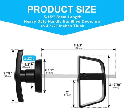 Shed Door Latch, Safe and Durable, Premium Shed Lock with 4 Keys 5-1/2 Inch Stem