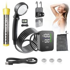 Portable Shower with Heater,1500W Auto-Off Heater,6 Water Pressure Levels 3 Sp