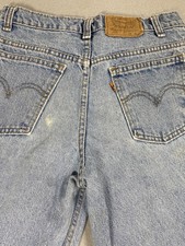 Vintage Levis 550 Student Orange Tab Jeans 28x27 Blue Denim Made in Canada