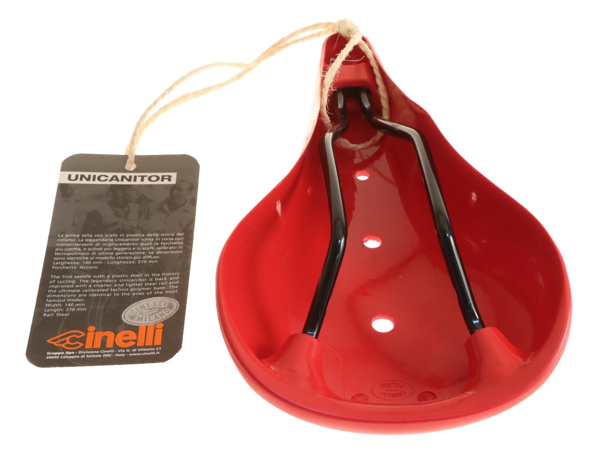 Cinelli Unicanitor Saddle Steel Rails Hard Plastic Shell Red 2012