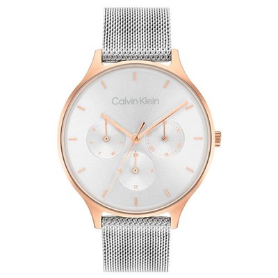 CK Calvin Klein Timeless 25200106 Damenuhr Roségold Silber Mesh Multifunktion
