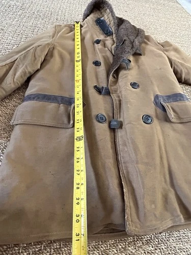 Vintage WWII Era Barnstormer Coat Alpaca Lined Military? 40" Chest image 14