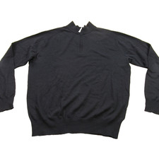 Peter Millar Sweater Mens Large Black Long Sleeve 1/4 Zip Pullover Golf