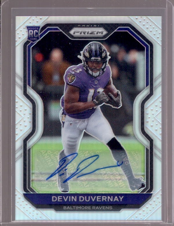 DEVIN DUVERNAY 2020 Panini Prizm #380 Silver Prizms Rookie RC Autograph Auto
