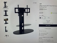 AVF Chepstow TV Stand 930mm with Bracket Dark Wood Effect/Glass