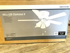 Clarkston II SW18030 WH 44" LED White Ceiling Fan w/Light Kit - new open box