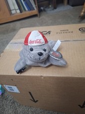 Vintage Coca-Cola SEAL Bean Bag Plush in Baseball Cap 107 1997. NWT