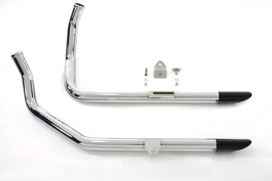 Juego de tubos de arrastre de escape Wyatt Gatling con puntas de corte negras para Harley Davidson Foto 4 de 4