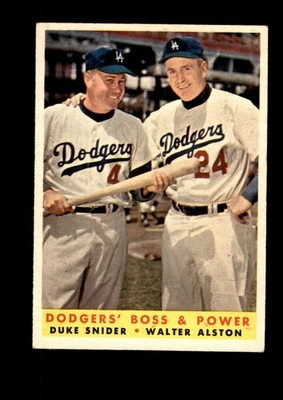 1958 Topps #314 Dodgers  Boss & Power - EX-MT