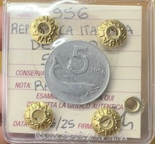 REPUBBLICA ITALIANA 5 LIRE DELFINO 1956 RARA sigillata MB/BB SUBALPINA