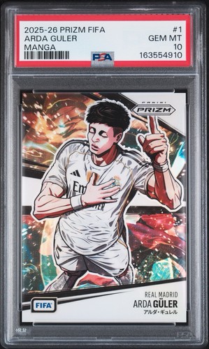 2025-26 Panini Prizm FIFA Real Madrid Arda Guler Manga SSP PSA10