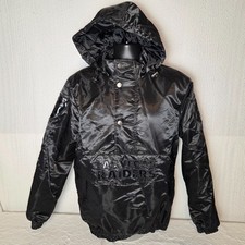 NWT Starter Las Vegas Raiders Force Play Blackout Satin Anorak Pullover Jacket M