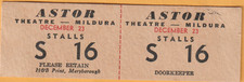 ASTOR THEATRE MILDURA VIC TICKET  H& B PRINT MARYBOROUGH 101 X 32MM CARD TICKET