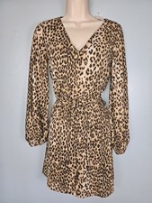 NWT! EXPRESS Size XXS (000-00) Women's Cheetah Leopard Print Dress Long Sleeve