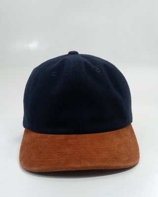 Brixton Brown Blue Microfiber Fleece Fitted Hat Cap Size M 7 1/4 Sample EUC