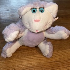 Vintage Purr-Tenders Plush Kitty Cat Fisher Price 1987 White Lavender Blue Eyes