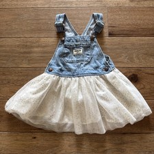 Osh Kosh B?gosh 12-18m Vestbak Overall Dress, Denim & Thule, Girls Cloths