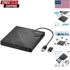 External DVD CD Drive Burner, USB 3.0 Type-C, Slim Portable Optical Writer