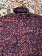 VTG Patagonia Synchilla Ghana Gourds Fleece, Medium, Red, Geometric, Made In USA