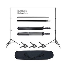 Background Support Stand Photo Backdrop Kit Lighting Studio Tripod Set with Clip