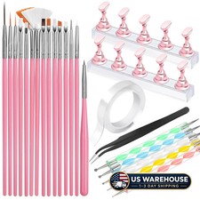 FANDAMEI Nail Art Tools, Nail Brush, 15 PCS Nail Art Brushes, 5 PCS Nail Dotting