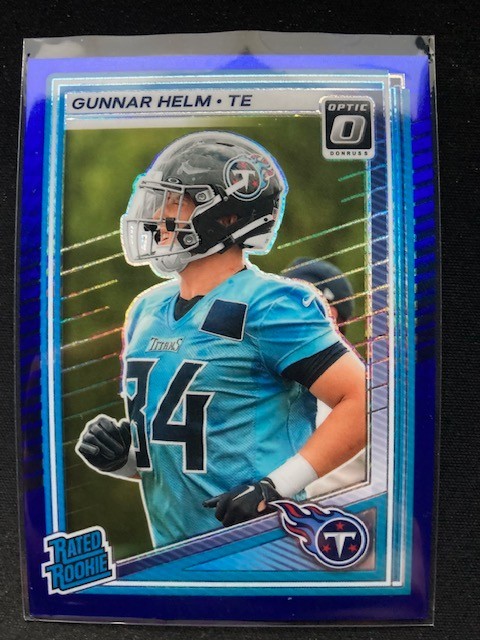 2025 Panini Donruss Optic - Rated Rookie Gunnar Helm #294 Blue Hyper Prizm (RC)