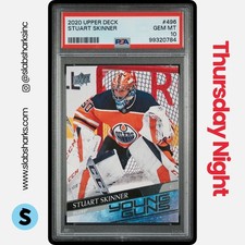 2020 UPPER DECK #496 STUART SKINNER YOUNG GUNS RC ROOKIE PSA 10