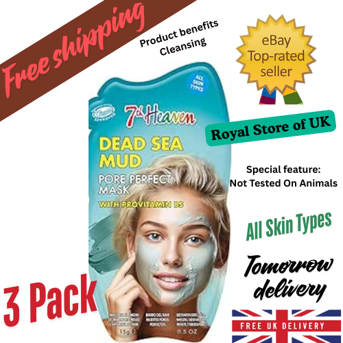 3x 7th Heaven Dead Sea Mud Face Mask with Pro-Vitamin B5 Deep Pore Perfect Vegan